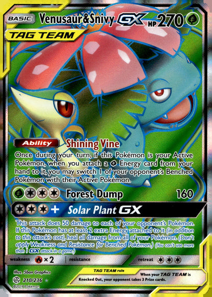 Venusaur & Snivy GX (Full Art) SM12 210/236 LP