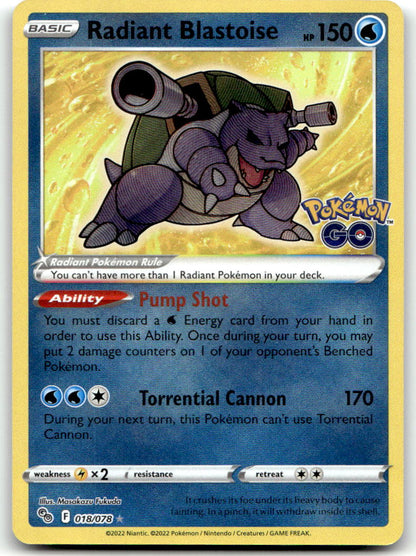 Radiant Blastoise PGO 018/078 NM