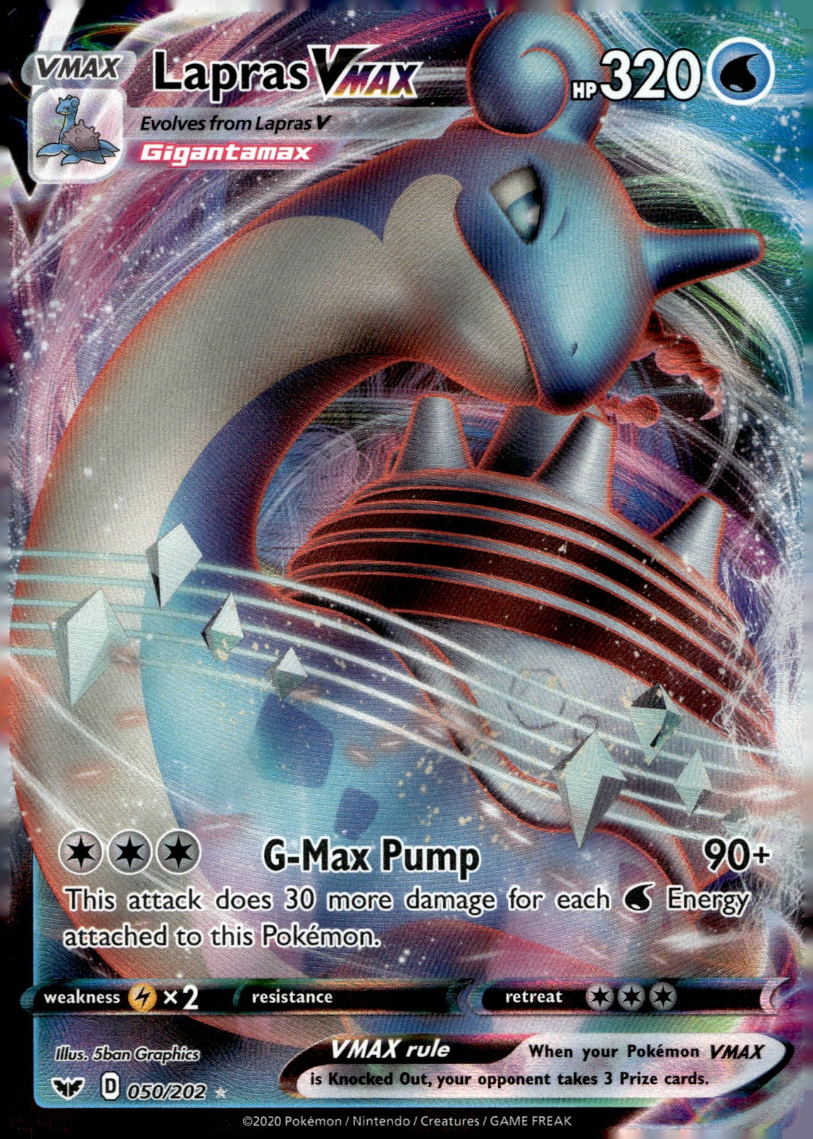 Lapras VMAX SWSH01 050/202 NM