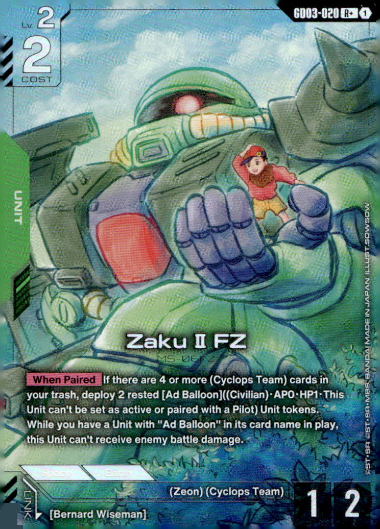 Zaku II FZ (R+) Holo R+ Steel Requiem GD03-020 NM