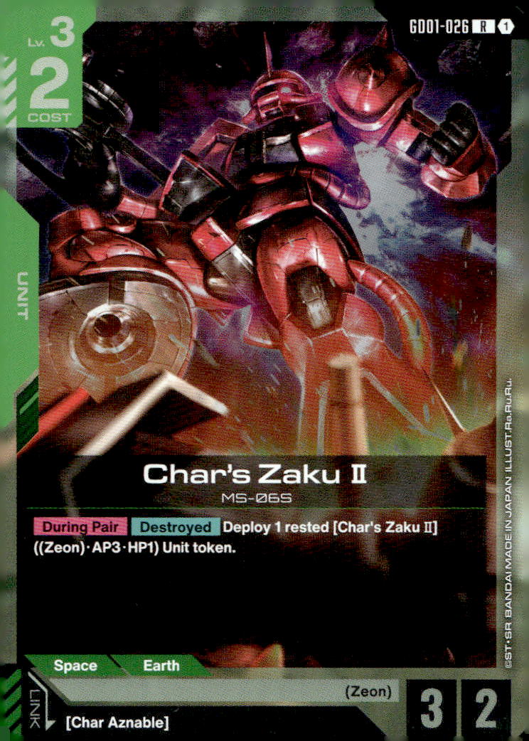 Char's Zaku II Holo Rare Newtype Rising GD01-026 NM