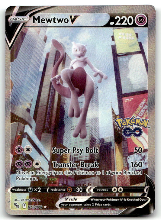 Mewtwo V (Alternate Full Art) PGO 072/078 NM