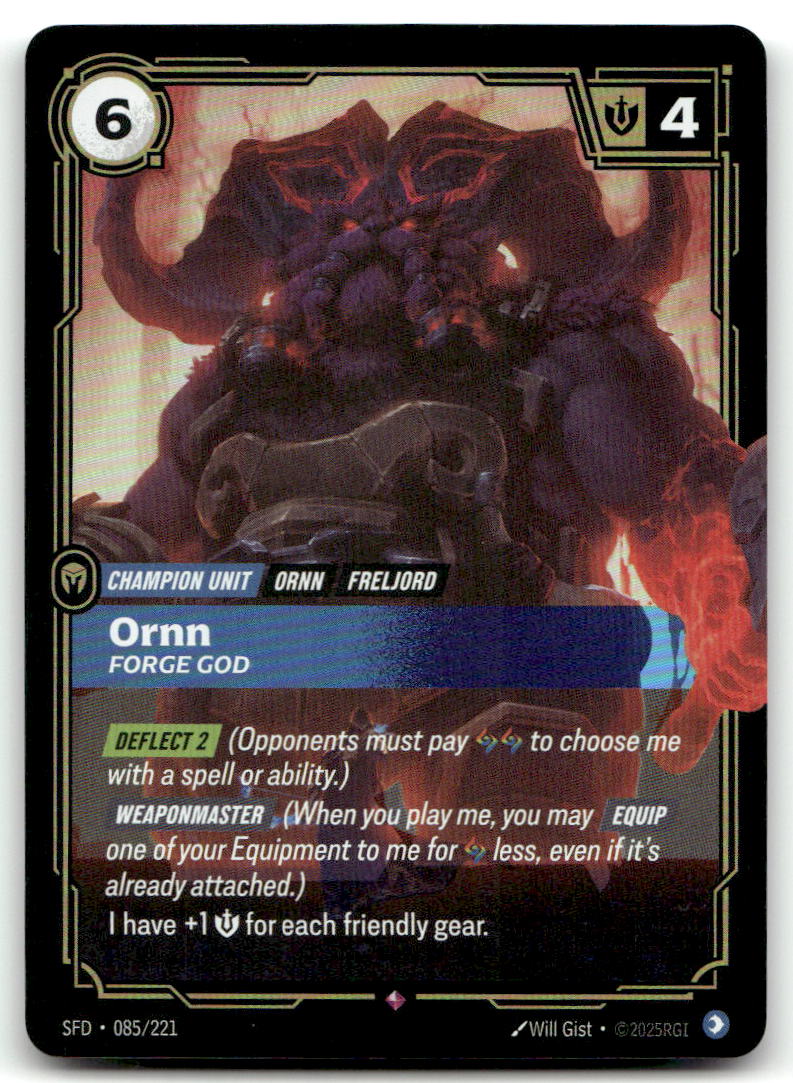 Ornn - Forge God SFD 085/221 Rare NM