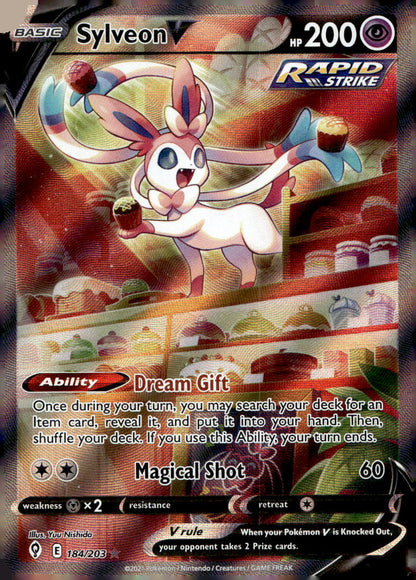 Sylveon V (Alternate Full Art) SWSH07 184/203 NM
