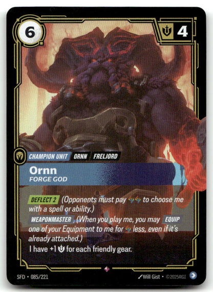 Ornn - Forge God SFD 085/221 Rare NM