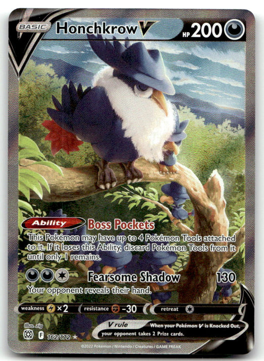 Honchkrow V (Alternate Full Art) SWSH09 162/172 NM
