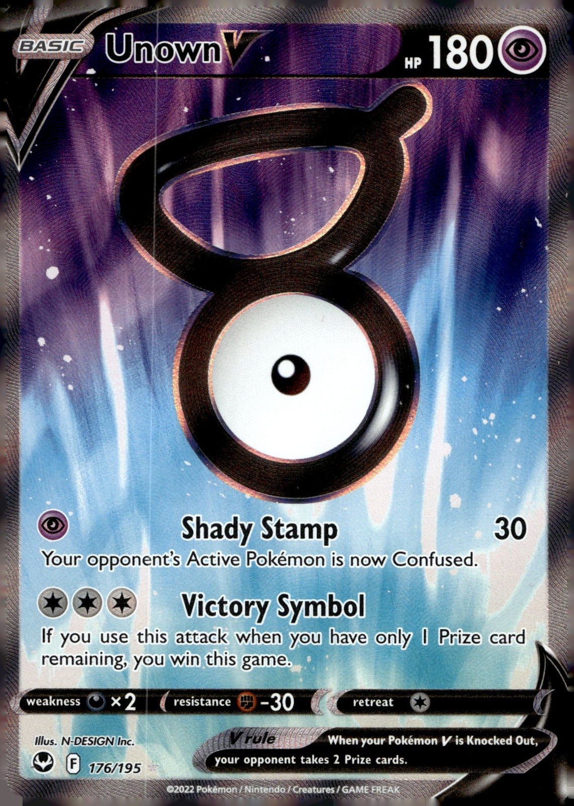 Unown V (Full Art) SWSH12 176/195 NM